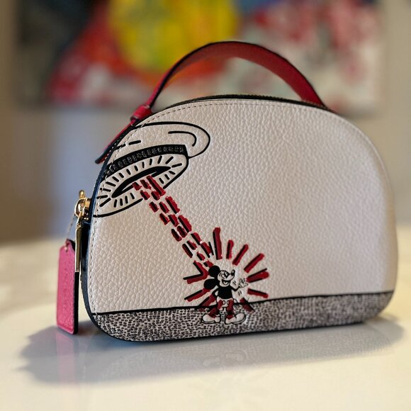 COLLECTIBLE Coach Mickey Mouse X Keith Haring Serena Satchel - Picture 3 of 10